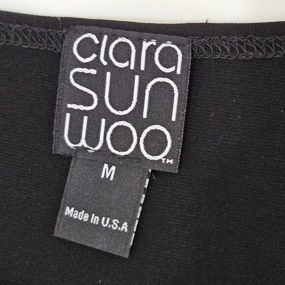 Clara Sunwoo Tunic Top Medium Cold Shoulder Black Office Party - Picture 5 of 9